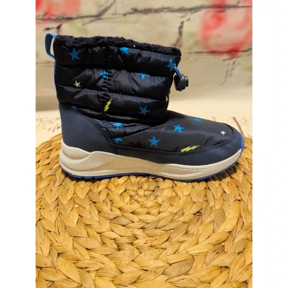 Joules Kids Winter Boot Sz 4 Stars And Lightening Bolts Navy Blue NWT